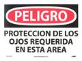 Nmc Spd201ab Osha Sign Legend Peligro Proteccion De Los Ojos Requerida En Esta Area 14 Length X 10 Height Aluminum Black Red On 