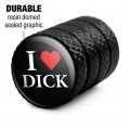 I Love Dick Heart Tire Rim Wheel Aluminum Valve Stem Caps