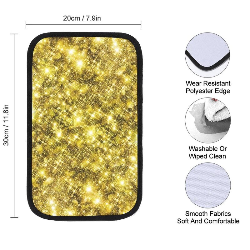 Hoamoya Gold Glittering Center Console Cover Car Armrest Seat Box Pad Interior Accessories Protector For Most Auto Suv Truck