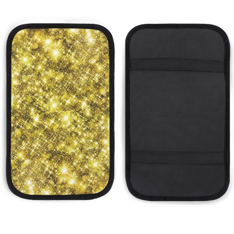 Hoamoya Gold Glittering Center Console Cover Car Armrest Seat Box Pad Interior Accessories Protector For Most Auto Suv Truck