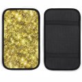 Hoamoya Gold Glittering Center Console Cover Car Armrest Seat Box Pad Interior Accessories Protector For Most Auto Suv Truck 