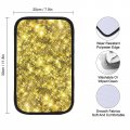 Hoamoya Gold Glittering Center Console Cover Car Armrest Seat Box Pad Interior Accessories Protector For Most Auto Suv Truck