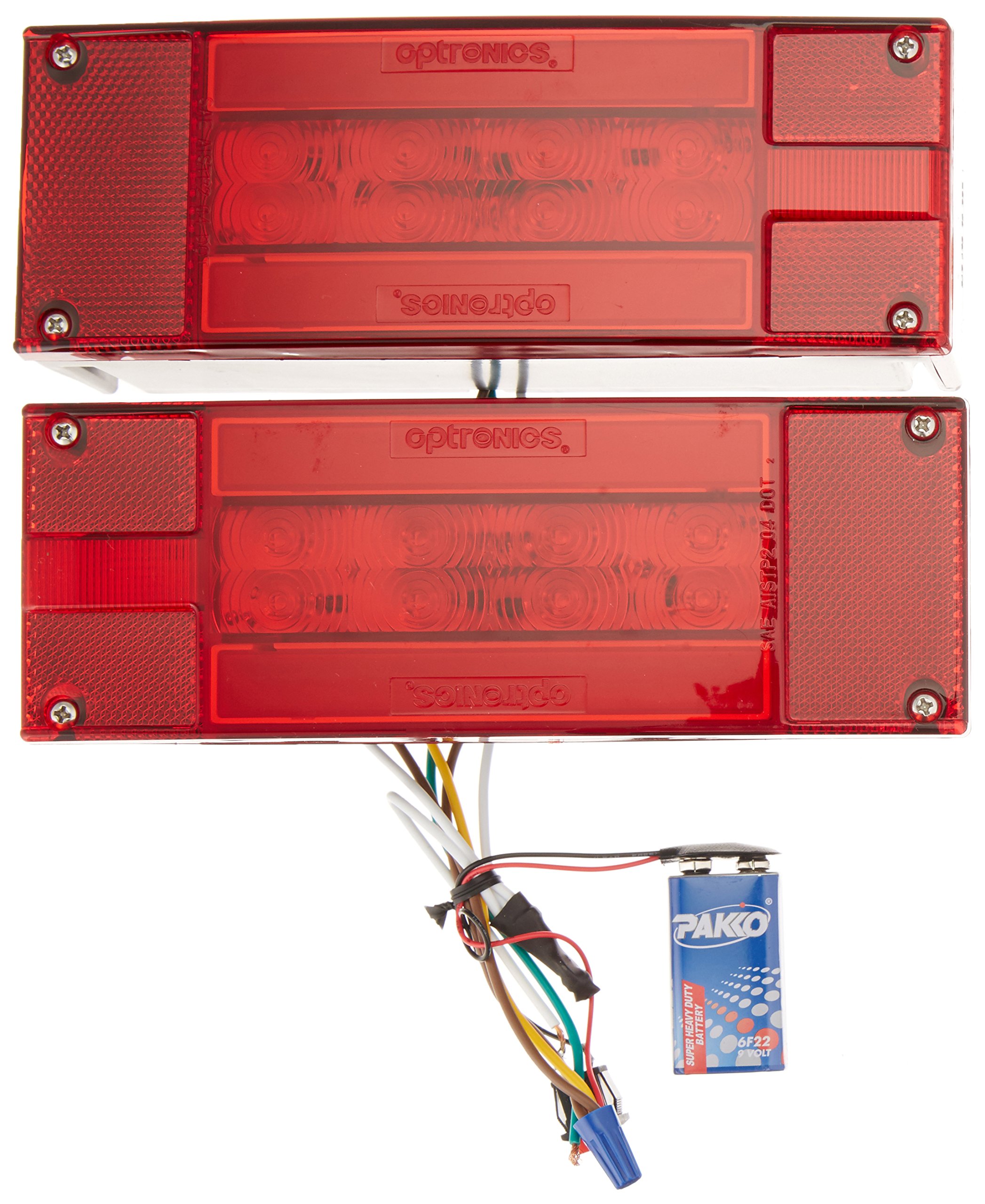 Tll170rk Red Rectangular Led Combination Tail Light Kit For Trailers Waterproof Low Profile Glolight With Mounting Hardware