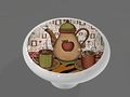 Country Coffee Time High Gloss Ceramic Drawer Knob 