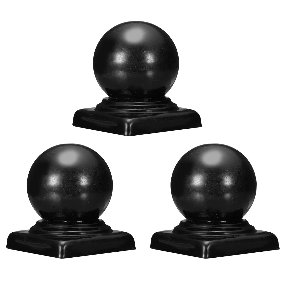 3pcs Metal Ball Post Cap 2 48 X Inch Round Fence With Top Decorative Iron Pipe Caps For Square Posts Handrail Guardrail Deck