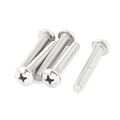 A15111200ux1718 M8x50mm 304 Stainless Steel Round Cap Phillips Screw Thread Bolt Pack Of 5 