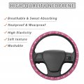 Dujiea Heart Cute Sugar Skulls Elastic Stretch Steering Wheel Cover Anti-slip And Durable Car Accessories For Women Men 15 Inch