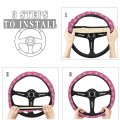 Dujiea Heart Cute Sugar Skulls Elastic Stretch Steering Wheel Cover Anti-slip And Durable Car Accessories For Women Men 15 Inch