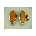 United Pacific Amber Led Tear Drop Hot Rod Classic Antique Marker Running Turn Signal Lights 