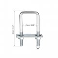 Uxcell Square U-bolts 1 25mm Inner Width 90mm Length Carbon Steel M8 With Nuts Frame Plate Round Washers
