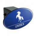 Unicorn Unisex Restroom Bathroom Washroom Sign Oval Tow Trailer Hitch Cover Plug Insert