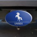 Unicorn Unisex Restroom Bathroom Washroom Sign Oval Tow Trailer Hitch Cover Plug Insert