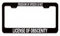 Freedom Of Speech Is Not License Obscenity Muslim Islamic Bl Steel Auto Suv Plate Frame Tag Holder