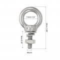 Uxcell M3x90 1 8 X3-1 2 Stainless Steel Eye Bolts Threaded Screw Eyebolt Shoulder Ring With Nuts Washers For Lifting Hanging 10