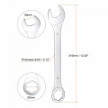 Uxcell Thin Combination Wrench With Offset 6-point End And Angled Open Metric Mirror-chrome Plated High Carbon Steel For
