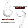 Uxcell Thin Combination Wrench With Offset 6-point End And Angled Open Metric Mirror-chrome Plated High Carbon Steel For