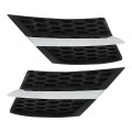 2pcs Front Bumper Grille Matte Black Radiator Grill Replacement For 2013-2015 Rav4