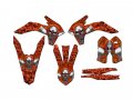 2015-2016 Xc Flaming Gearhead Orange Senge Graphics Base Kit For Ktm 