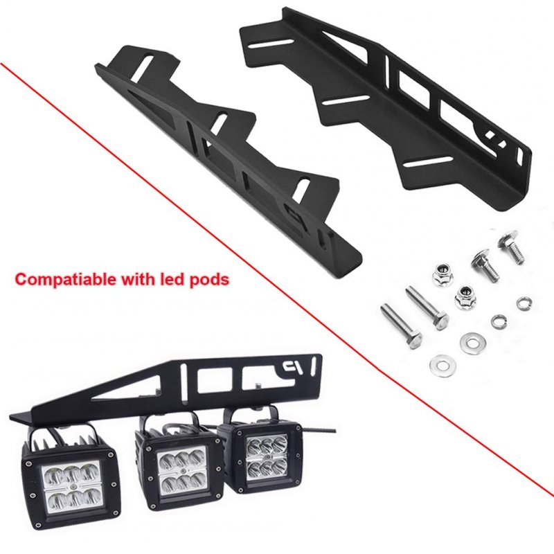 Front Hidden Bumper Fog Light Location Mounting Brackets For Triple Lights Pod Fit 2017-2020 Ford Raptora