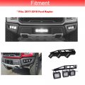 Front Hidden Bumper Fog Light Location Mounting Brackets For Triple Lights Pod Fit 2017-2020 Ford Raptora