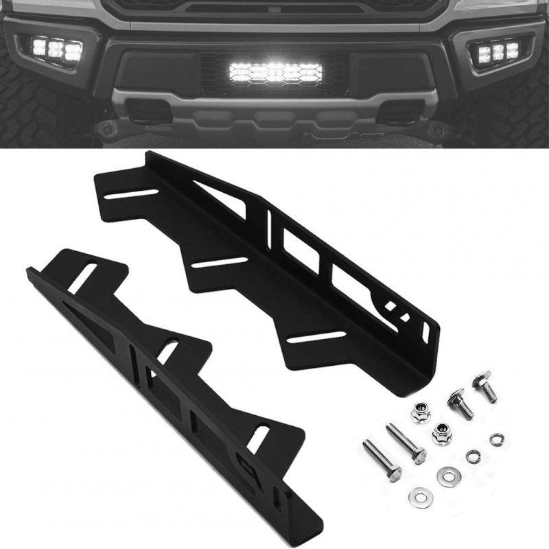 Front Hidden Bumper Fog Light Location Mounting Brackets For Triple Lights Pod Fit 2017-2020 Ford Raptora