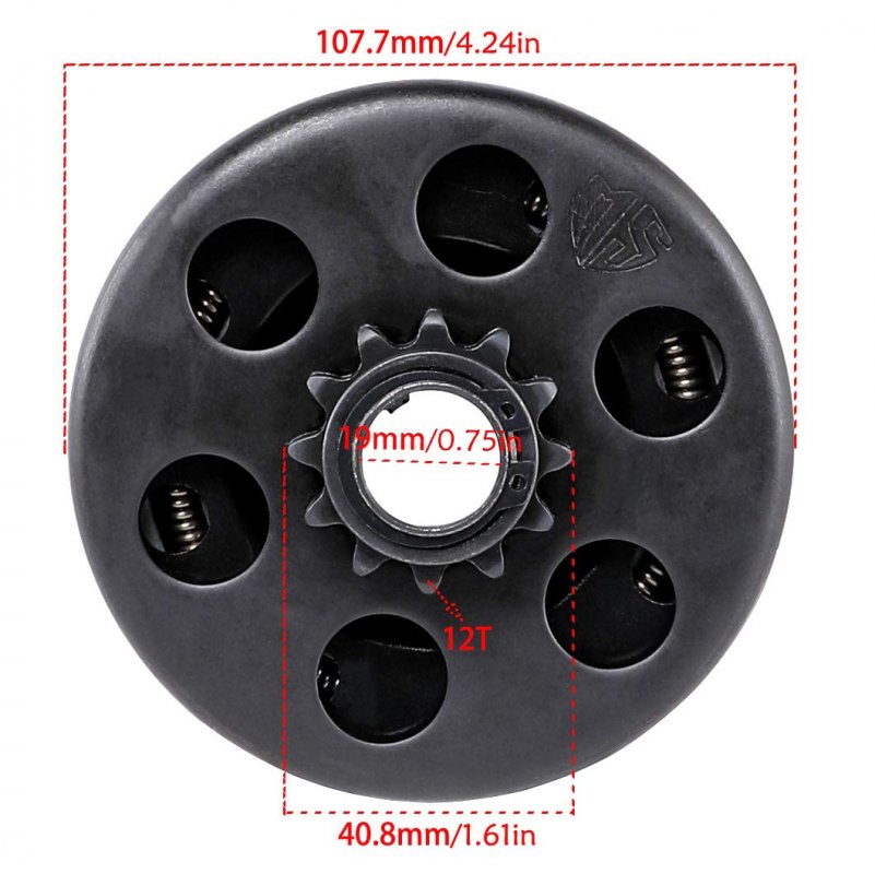 Zxtdr Centrifugal Clutch 3 4 Bore 35 Chain 12t For 212cc Engines Go Kart Mini Bike Up To 6 5 Hp