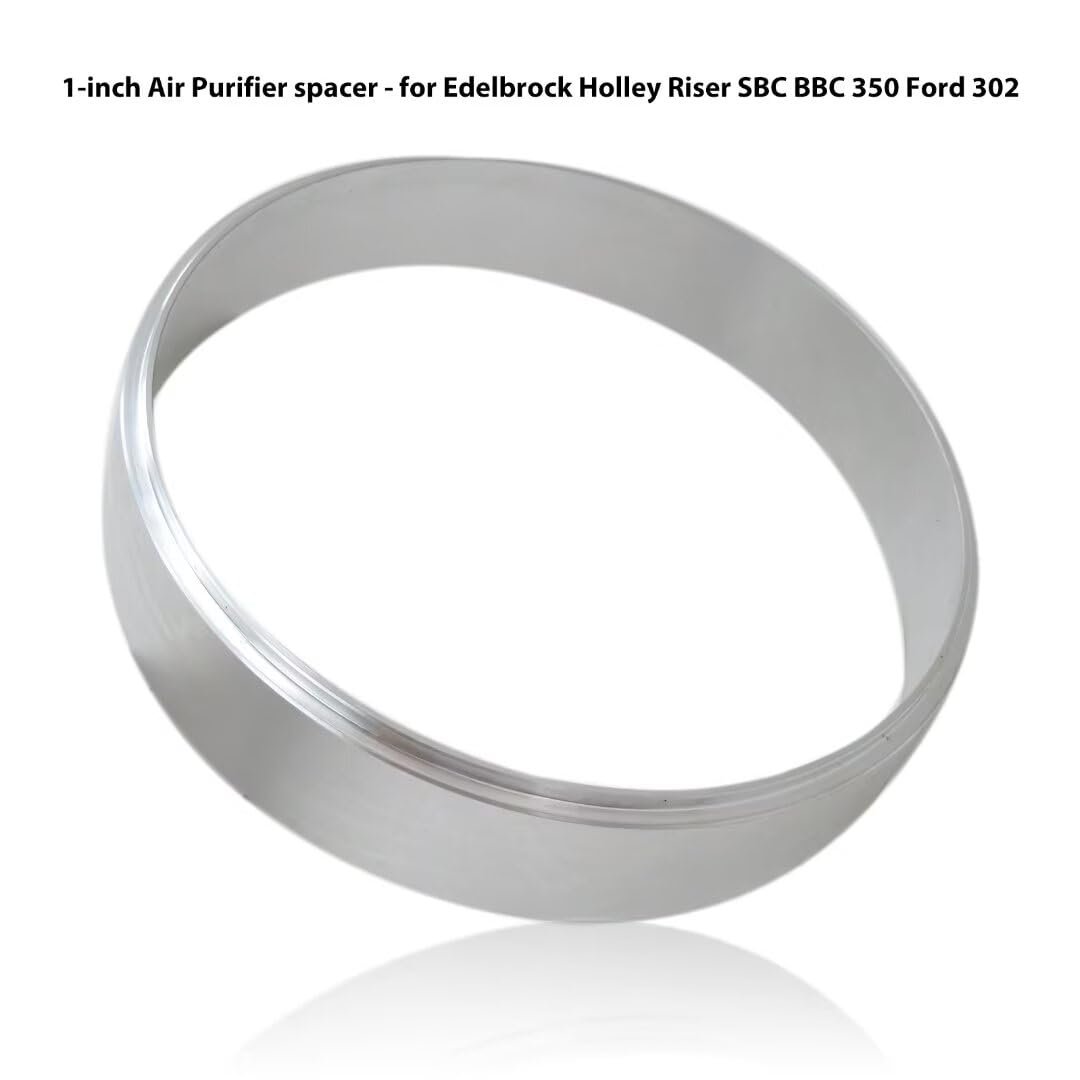 1 In Air Cleaner Spacer For Carburetors With 5 8 Opening Aluminum Rochester Holley Edelbrock Demon And Carter Bb-4828-t6