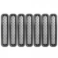Hooke Road Black Front Grill Mesh Inserts Clip-in Honeycomb Grille Guards For 1997-2006 Jeep Wrangler Tj Unlimited Pack Of 7