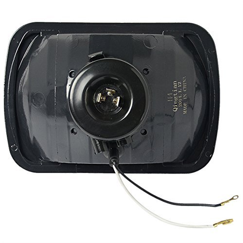 2pcs 7x6 Inch Glass Lens Chrome Housing Projector Headlight Lamps