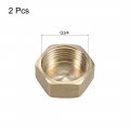Uxcell Brass Cap 2pcs G3 4 Female Pipe Fitting Hex Compression Stop Valve Connector 13x30mm