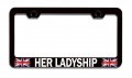 Her Ladyship British England Blue Steel License Plate Frame Heavy Duty All Weather Powder Coated Tag Holder For Suv Auto And 