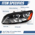Factory Style Halogen Headlight Assembly Compatible With Vw Passat 2012-2015 Driver Left Side Black Housing Amber Corner