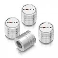 Ipick Image For Chevrolet Camaro 50 Years In White On Shining Silver Aluminum Cylinder-style Tire Valve Stem Caps