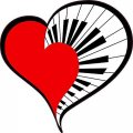 Stickertalk Heart-shaped Vinyl Piano Sticker 4 Inches By 