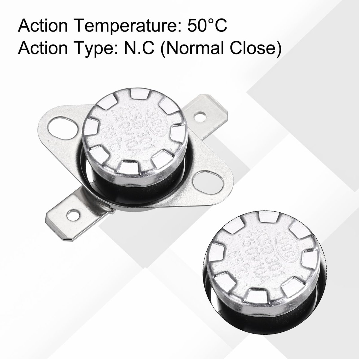 Ksd301 Thermostat 55a C 131a F 10a Normally Open N O Adjust Snap Disc Temperature Switch 8pcs Bakelite Material