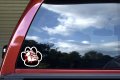 Stickertalk Paw Print With Maroon Bulldog Mascot Vinyl Sticker 5 Inches By 4 75