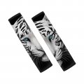 Forchrinse White Tiger Car Seat Belt Cover 2-pack Animal Printed Safety Strap Shoulder Pad For Adults And Children 