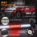 Xridonsen 35 Inch Traffic Advisor Red White Emergency Light Bar 48 Led Strobe Lights Safety Hazard Warning Front Rear Window W