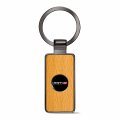 Ipick Image Made For Srt-8 Roundel Logo In Black On Maple Wood Gray Gunmetal Metal Case Key Chain
