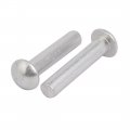 Uxcell 100pcs M6 X 30mm Aluminum Half Round Head Solid Rivet Fastener Silver Tone