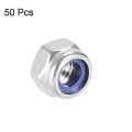 Uxcell M4 X 0 7mm Nylon Insert Hex Lock Nuts 316 Stainless Steel Plain Finish Pack Of 50