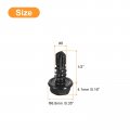 Uxcell 8 X 1 2 Hex Washer Head Self Drilling Screws 100pcs 410 Stainless Steel Sheet Metal Tapping For Wood Black
