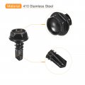 Uxcell 8 X 1 2 Hex Washer Head Self Drilling Screws 100pcs 410 Stainless Steel Sheet Metal Tapping For Wood Black