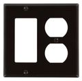 Leviton 80455 2-gang 1-duplex 1-decora Gfci Device Combination Wallplate Standard Size Thermoset Mount Brown 