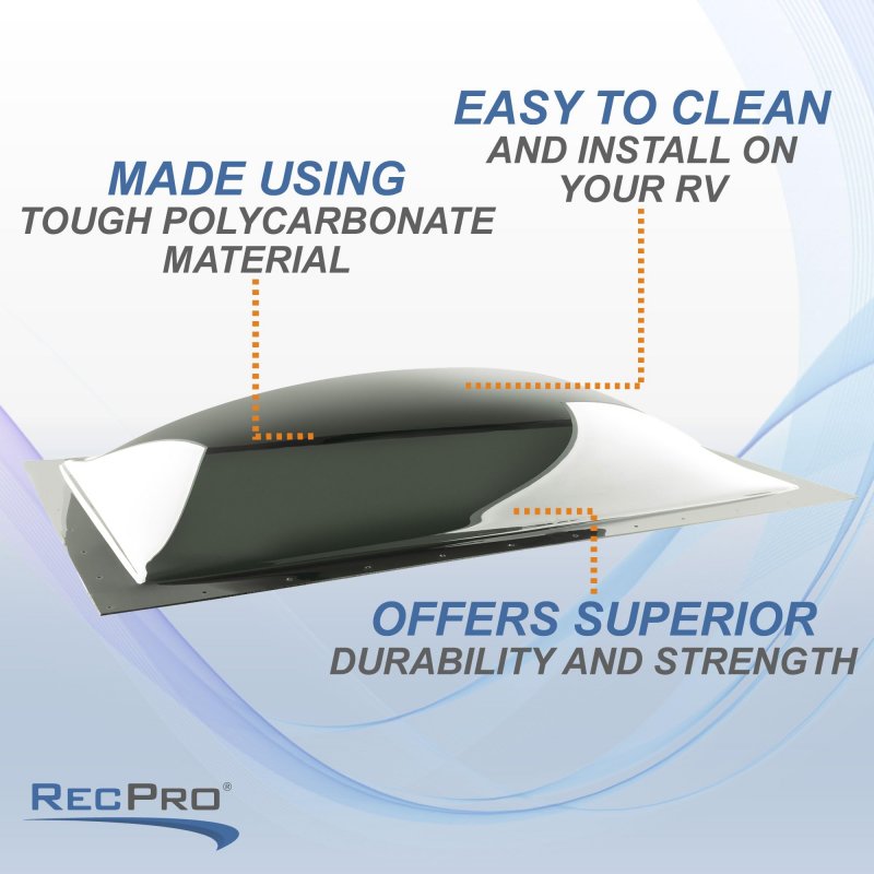 Rv Skylight Dome 18 In X 30 Smoke Impact Resistant Polycarbonate Roof Cover Rp-5061