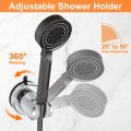 Shower Head Holder Suction Cup Handheld Removable Showerhead And Wall Mounted Bracket Round Silver