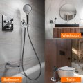 Shower Head Holder Suction Cup Handheld Removable Showerhead And Wall Mounted Bracket Round Silver