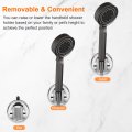 Shower Head Holder Suction Cup Handheld Removable Showerhead And Wall Mounted Bracket Round Silver