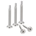 Hex Socket Self Tapping Screws 10 X 1-3 4 410 Stainless Steel Sheet Metal Flat Head Drilling Screw 50pcs Silver 