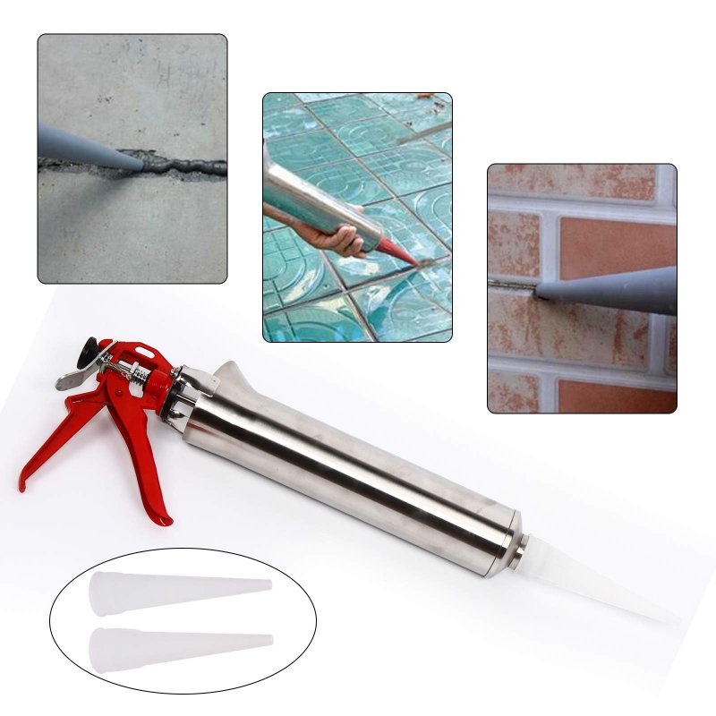 Grouting Tool Hand Caulking Guns Cement Grout Mortar Caulk Pointing Gun Spray Applicator W 2 Nozzle